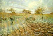 Camille Pissarro hoarfrost the old road to ennery France oil painting artist